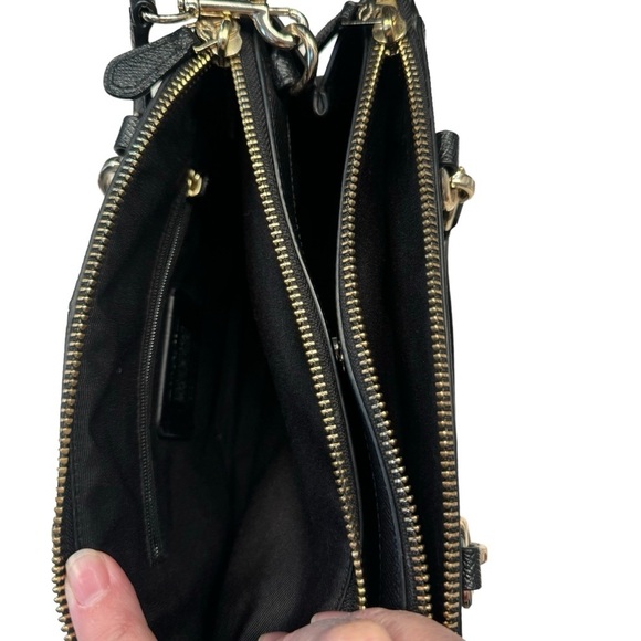 Coach Mini Christie Carryall Bag Black Crossgrain Leather Handbag Crossbody - Picture 10 of 16